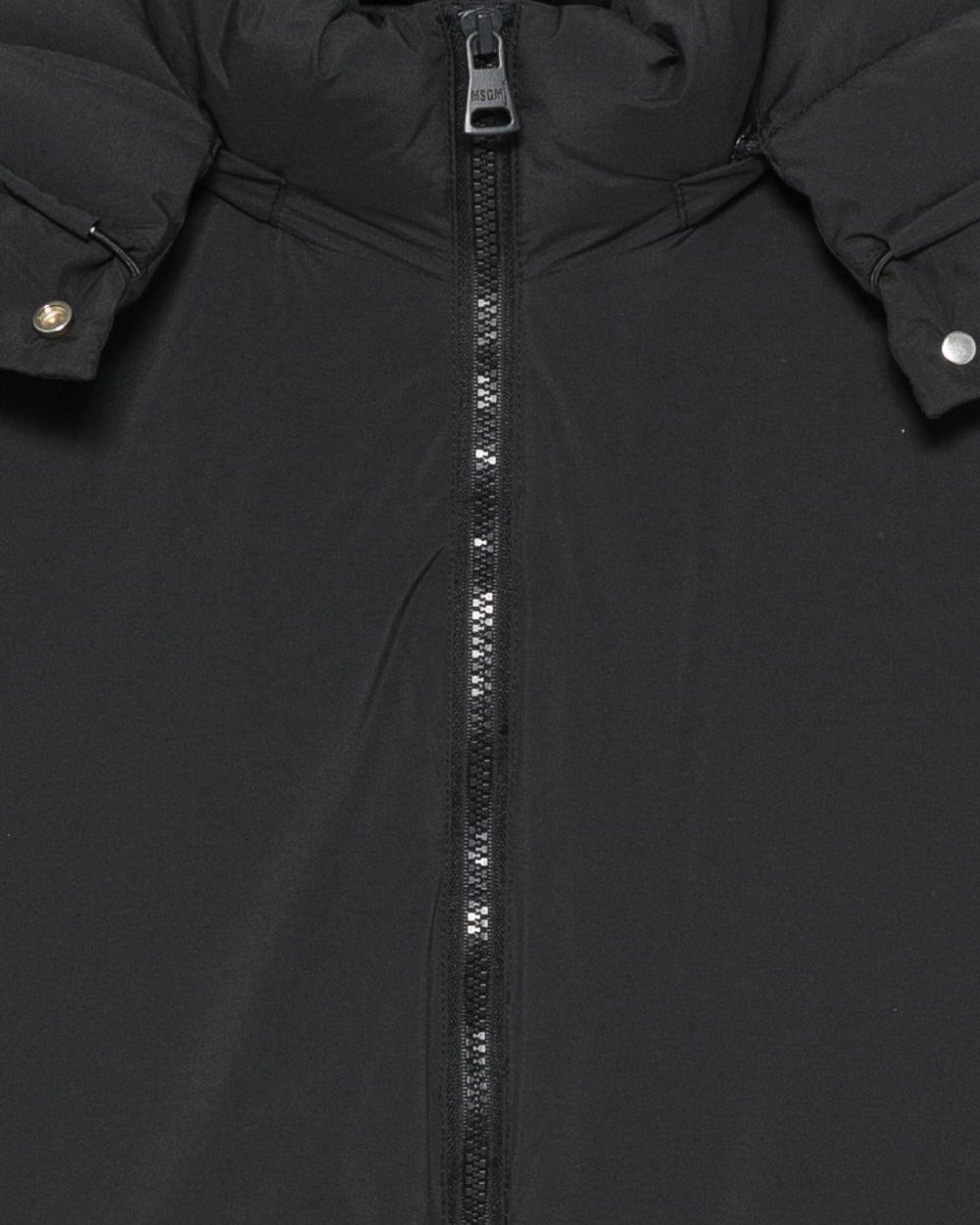 MSGM Kids Piumino Nero con Cappuccio e Zip frontale per Bambini