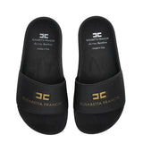 Elisabetta Franchi La Mia Bambina Ciabatte Nero con Logo per Bambine