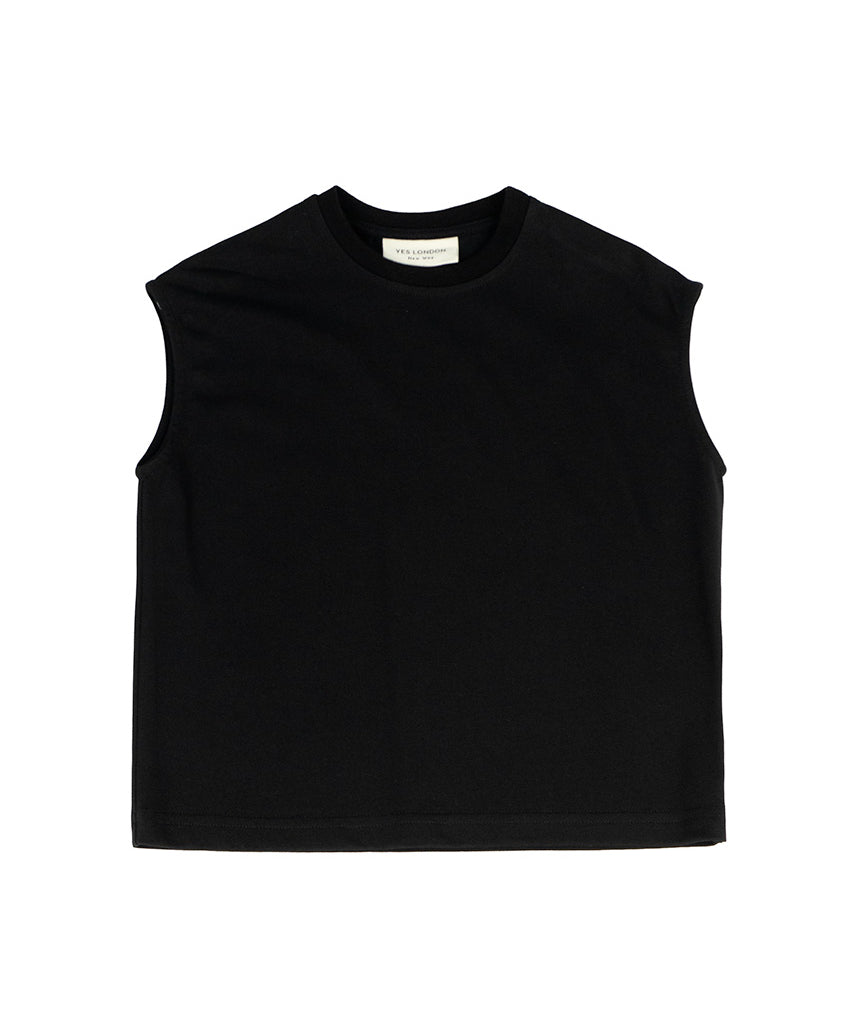 Yes London Kids Canotta Nero con Logo sul Retro per Bambini