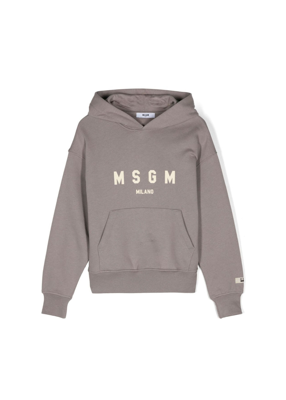 MSGM Kids Felpa Piombo con Cappuccio con Logo per Bambini