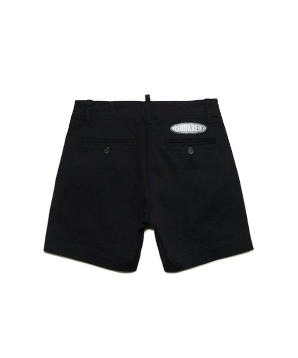 Dsquared2 Kids Short Nero con Logo Surf per Bambini
