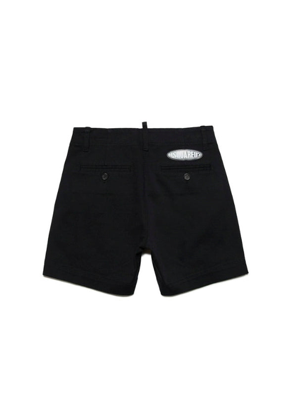 Dsquared2 Kids Short Nero con Logo Surf per Bambini