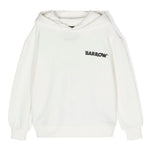 Barrow Kids Felpa con Cappuccio Bianca con Stampa Logo e Smile frontale