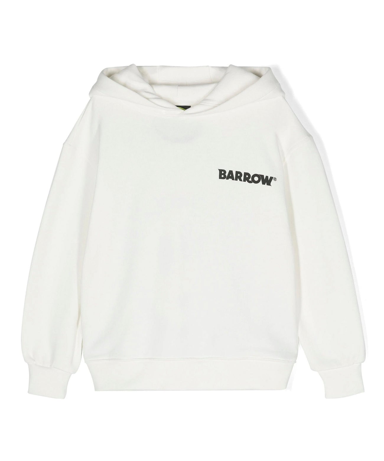 Barrow Kids Felpa con Cappuccio Bianca con Stampa Logo e Smile frontale