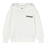 Barrow Kids Felpa con Cappuccio Bianca con Stampa Logo e Smile frontale
