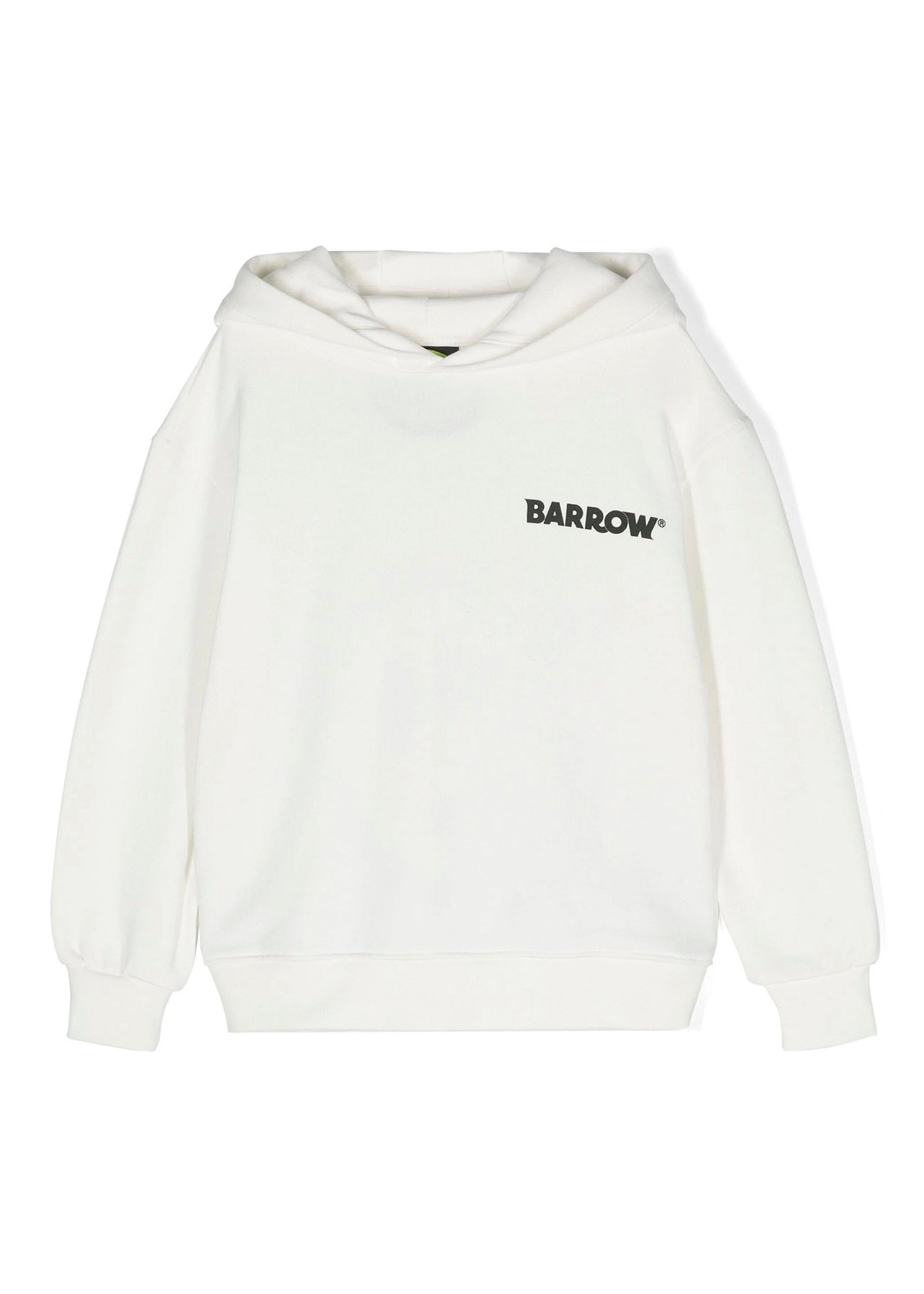 Barrow Kids Felpa con Cappuccio Bianca con Stampa Logo e Smile frontale