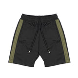 Yes London Kids Bermuda Nero con Dettaglio Ricamo Verde Laterale e Applicazione Logo sul Retro per Bambini