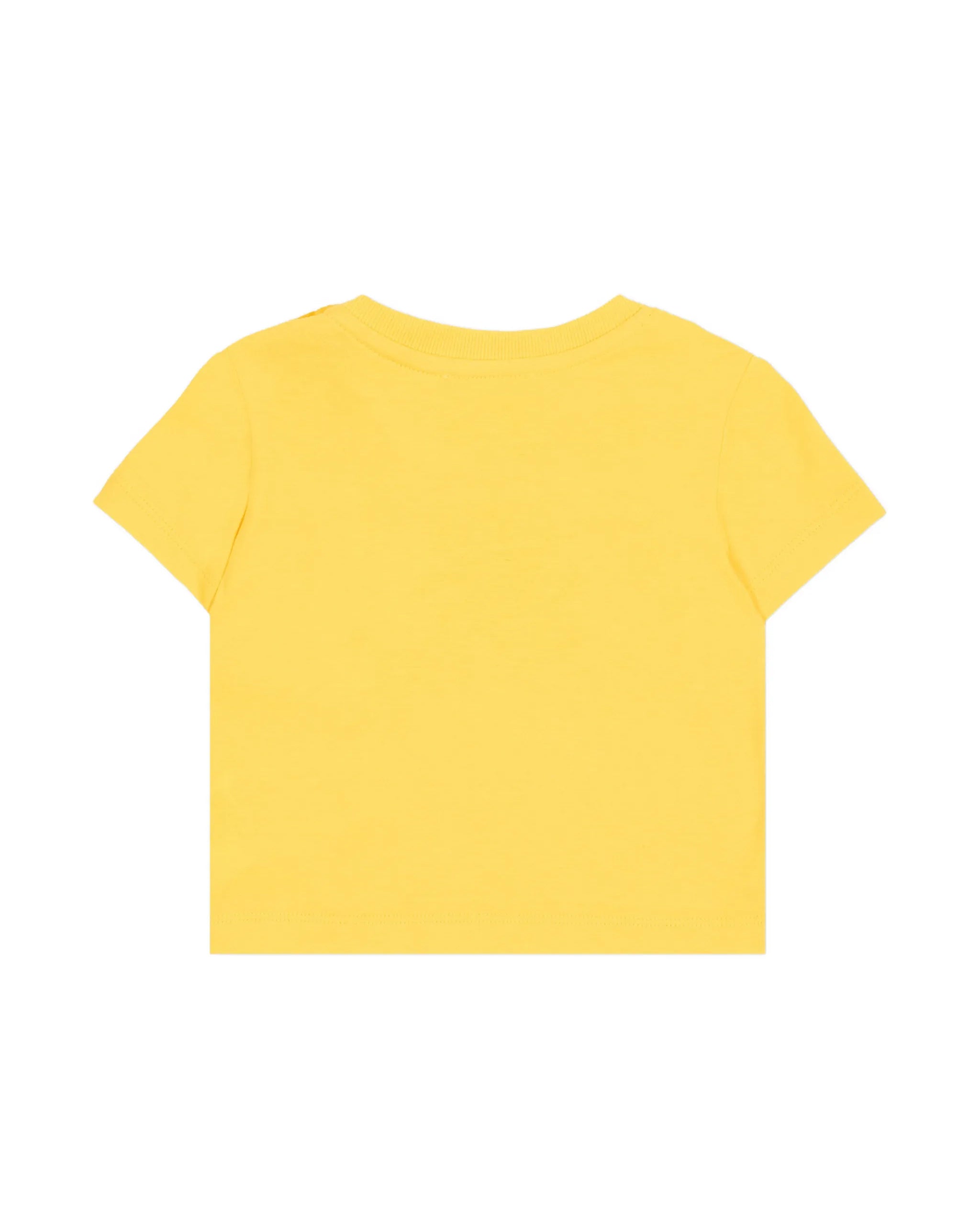 Moschino Kids T-Shirt Giallo con Logo Teddy Bear per Neonati
