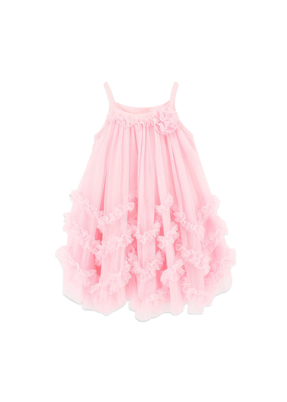 Angel's Face Abito Rosa in Tulle Zig Zag per Bambine