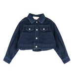 Elisabetta Franchi La Mia Bambina Giubbino in Denim Blu con Ricamo sul Retro per Neonate