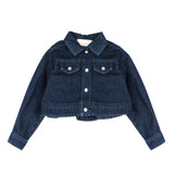 Elisabetta Franchi La Mia Bambina Giubbino in Denim Blu con Ricamo sul Retro per Neonate