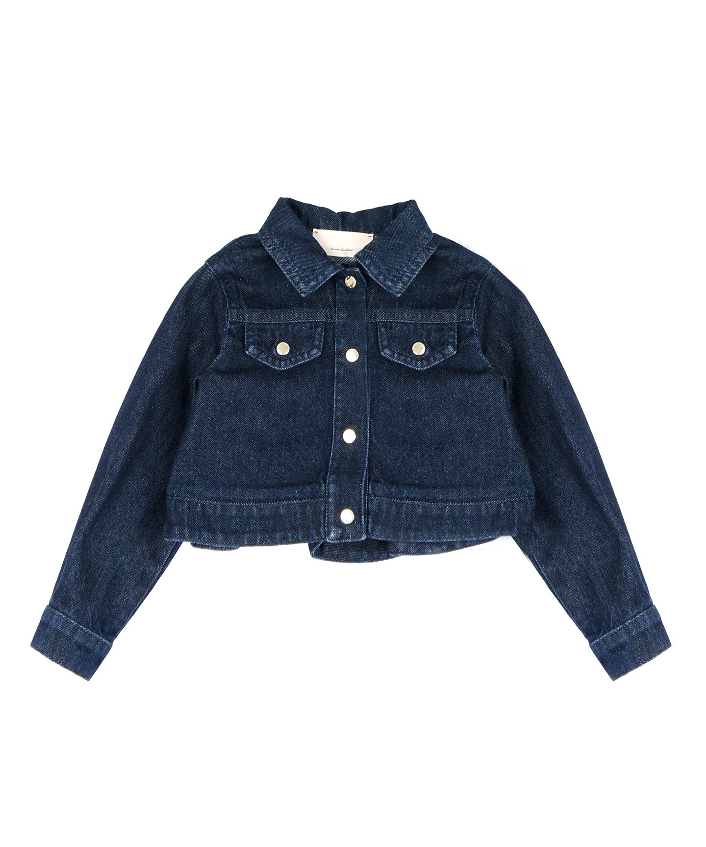 Elisabetta Franchi La Mia Bambina Giubbino in Denim Blu con Ricamo sul Retro per Neonate