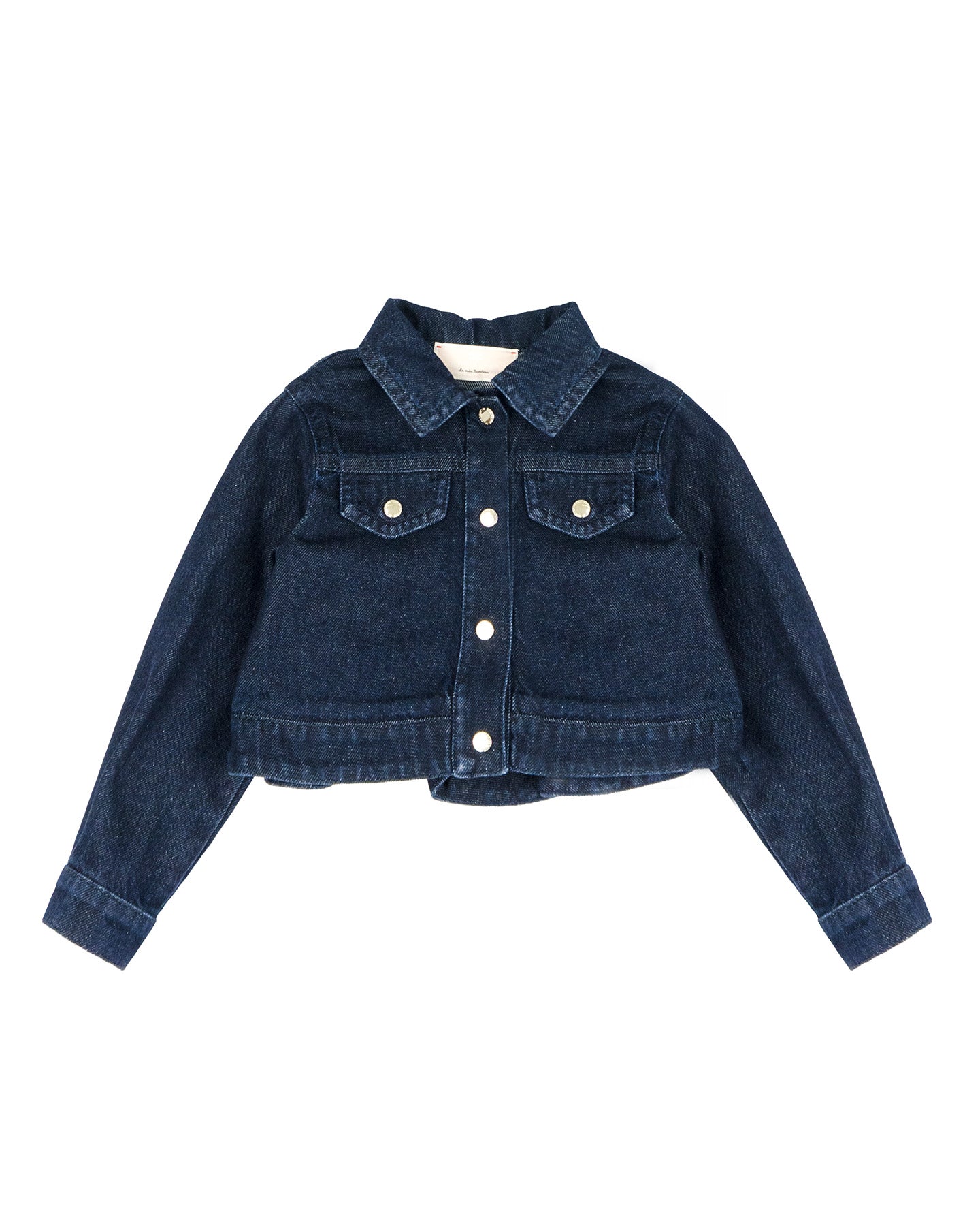 Elisabetta Franchi La Mia Bambina Giubbino in Denim Blu con Ricamo sul Retro per Neonate