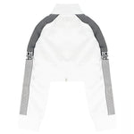 Gcds Kids Giacca Sportiva Bianco con Bande Laterali Logate per Bambine