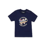 Dsquared Kids T-Shirt Blu Girocollo con Apertura con Bottoni Spalla e Stampa Logo Unisex per Neonati