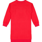Moschino Kids Abito Rosso con Stampa Logo per Bambine (retro)