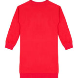 Moschino Kids Abito Rosso con Stampa Logo per Bambine (retro)
