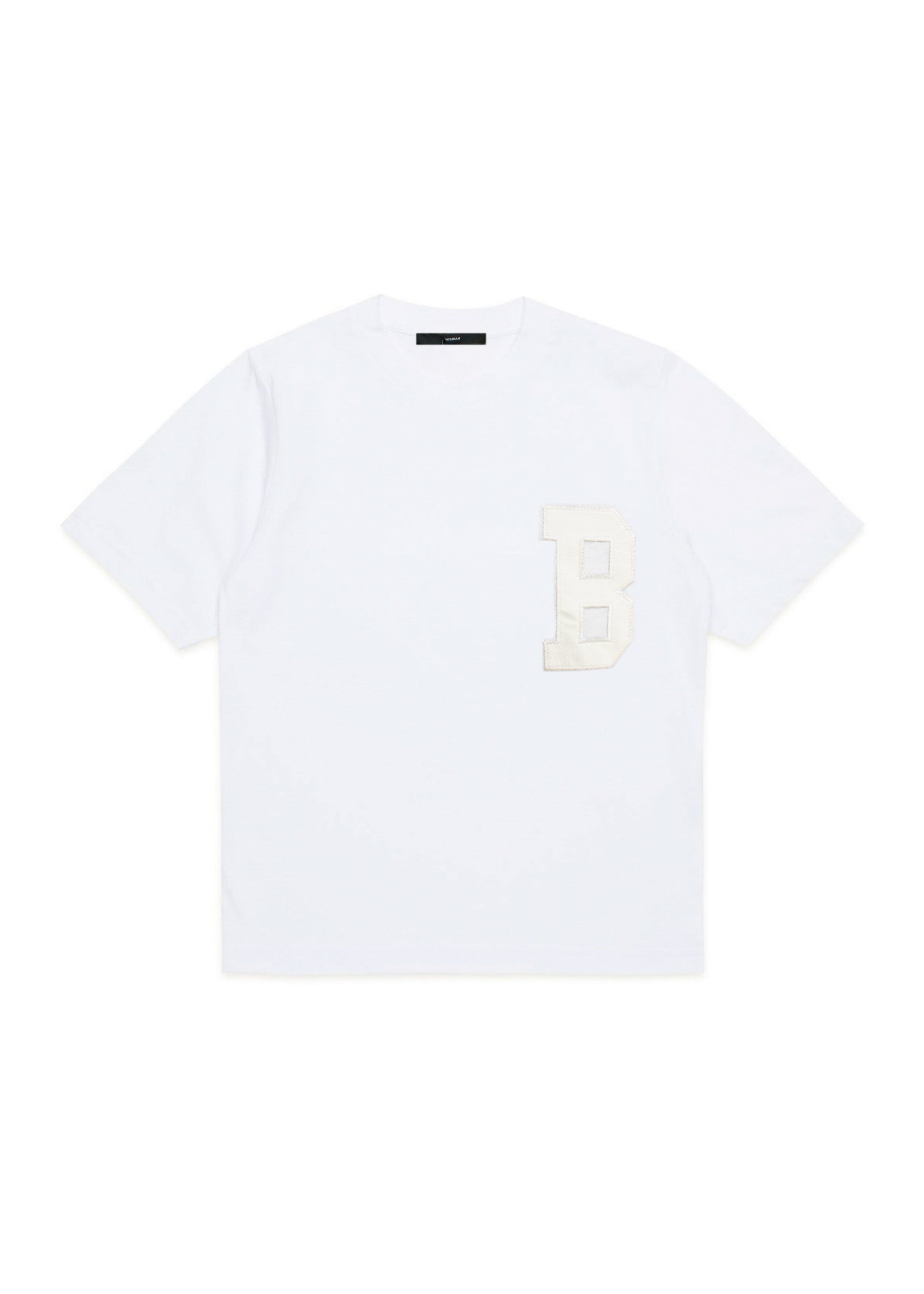 I'M BRIAN T-Shirt Bianca con Patch B per Bambini