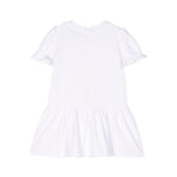 Moschino Kids Abito Bianco Teddy Bear per Neonate