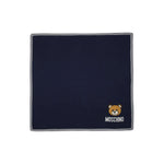 Moschino Kids Coperta Blu Navy con Intarso Teddy Bear per Neonati