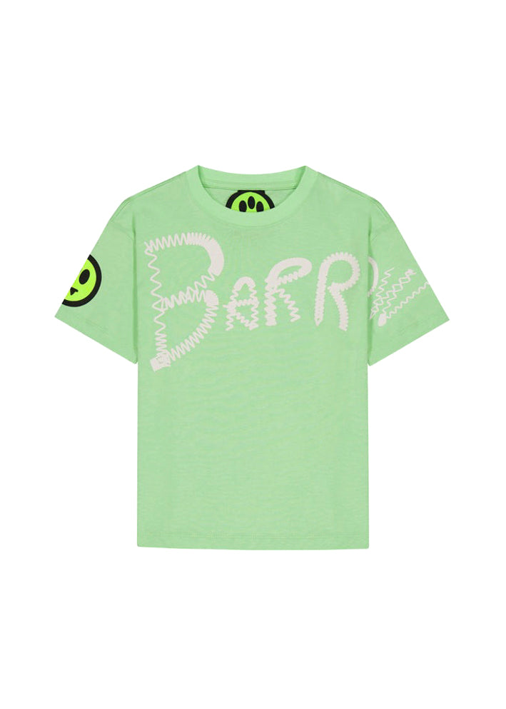 Barrow Kids T-shirt Verde con Stampa Logo per Bambini