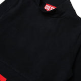 Diesel Kids Maglioncino Nero con Logo Rosso per Bambine