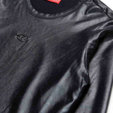 Diesel Kids T-shirt Maniche Lunghe in Pelle Nera per Bambine (dettaglio)
