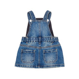 Diesel Kids Salopette Gonna in Denim con Lavaggio Medio per Neonate