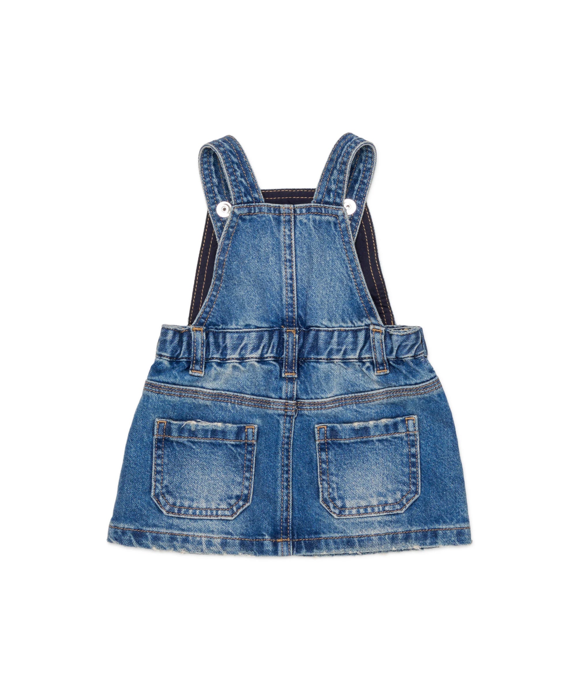Diesel Kids Salopette Gonna in Denim con Lavaggio Medio per Neonate
