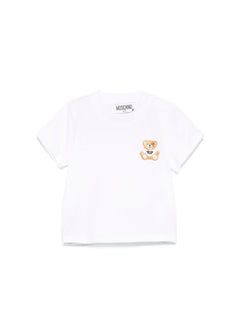 Moschino Kids T-shirt Bianca con Ricamo Toy per Neonati