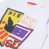 Diesel Kids T-Shirt Bianco con Stampa per Neonati