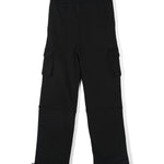 MSGM Kids Pantaloni Stile Cargo Neri con Logo per Bambini (retro)