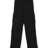MSGM Kids Pantaloni Stile Cargo Neri con Logo per Bambini (retro)
