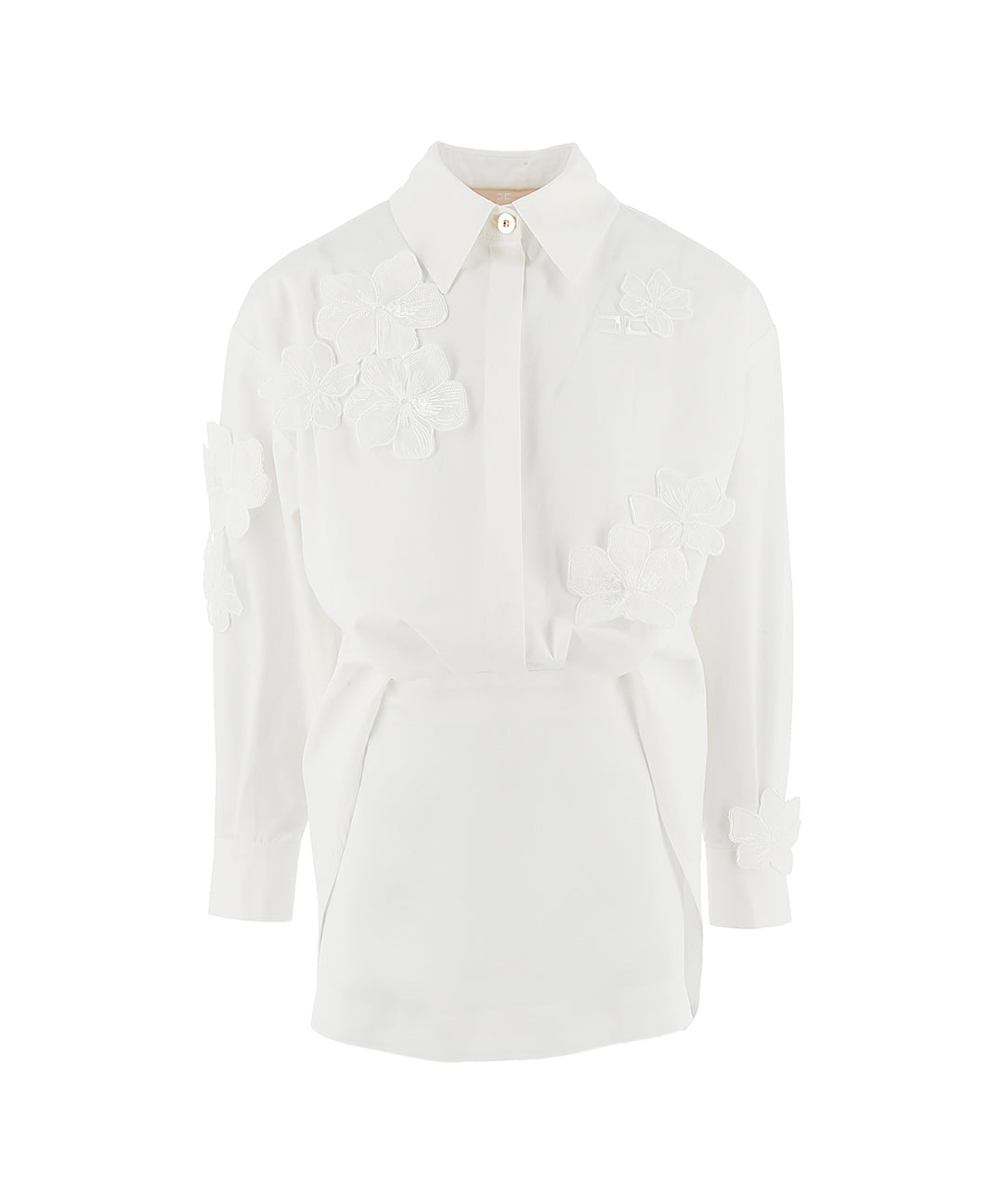 Elisabetta Franchi La Mia Bambina Abito Avorio con Applicazione Fiori per Bambine