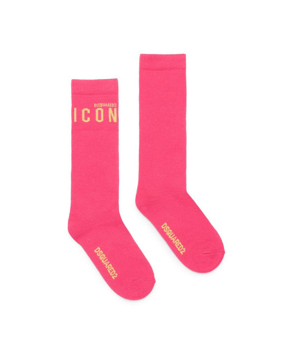 Dsquared2 Kids Calzini Rosa Con Logo