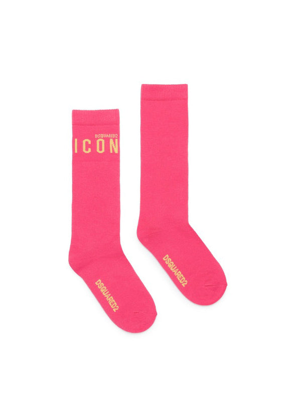 Dsquared2 Kids Calzini Rosa Con Logo