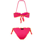 Effek Costume Bikini a Fascia Fucsia Fluo per Bambine