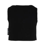 John Richmond Kids Top Nero a Costine con Ricamo Logo per Bambine