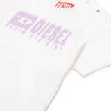 Diesel Kids White T-shirt with Degradè Logo for Baby Girls