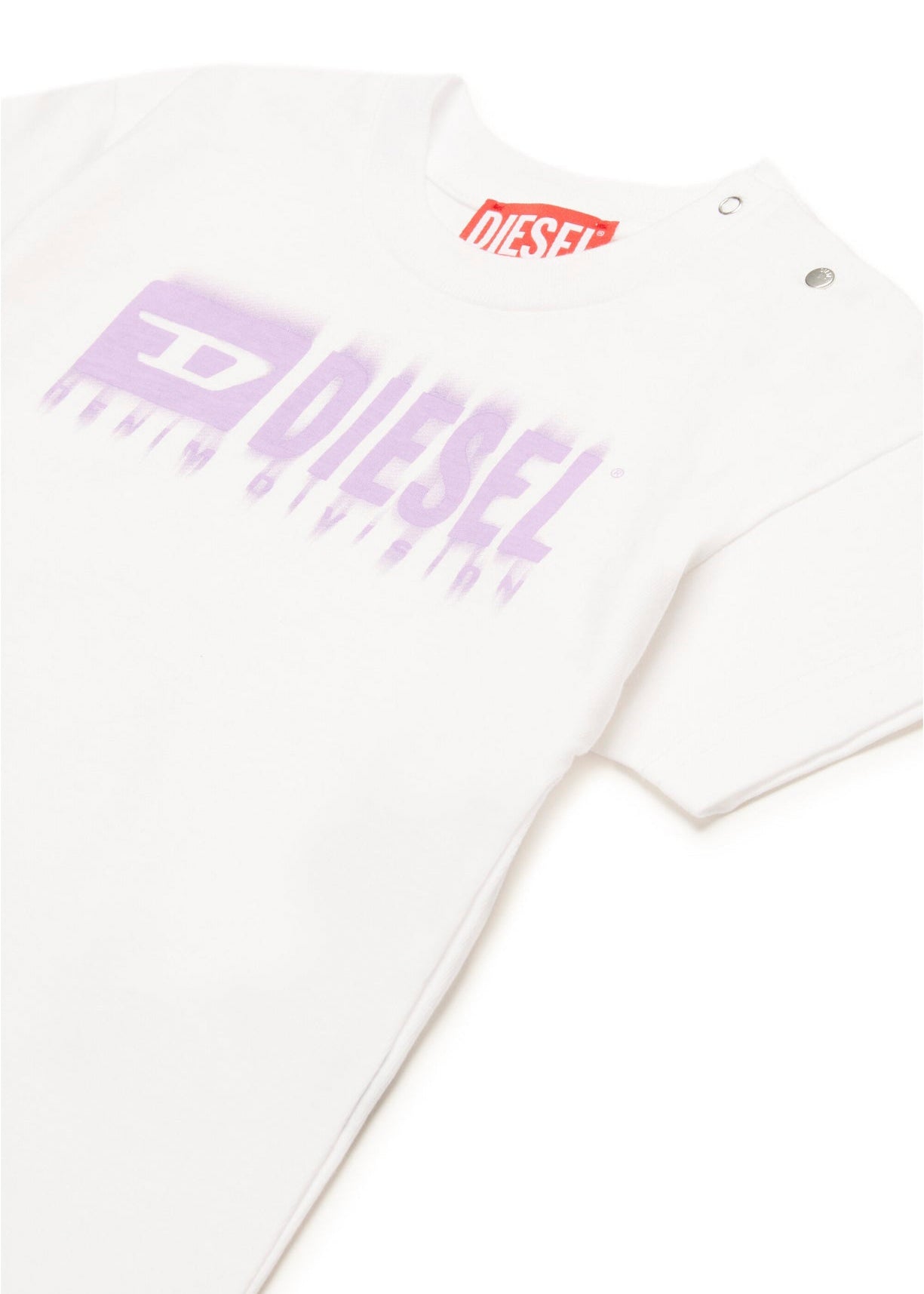 Diesel Kids White T-shirt with Degradè Logo for Baby Girls
