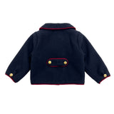 Deolinda Kids Giacchino Blu Navy e Rosso con Dettagli Oro per Neonate