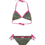 Barrow Kids Bikini Verde Militare con Logo Smiles All-over