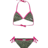 Barrow Kids Bikini Verde Militare con Logo Smiles All-over