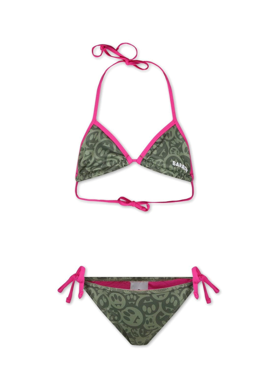 Barrow Kids Bikini Verde Militare con Logo Smiles All-over