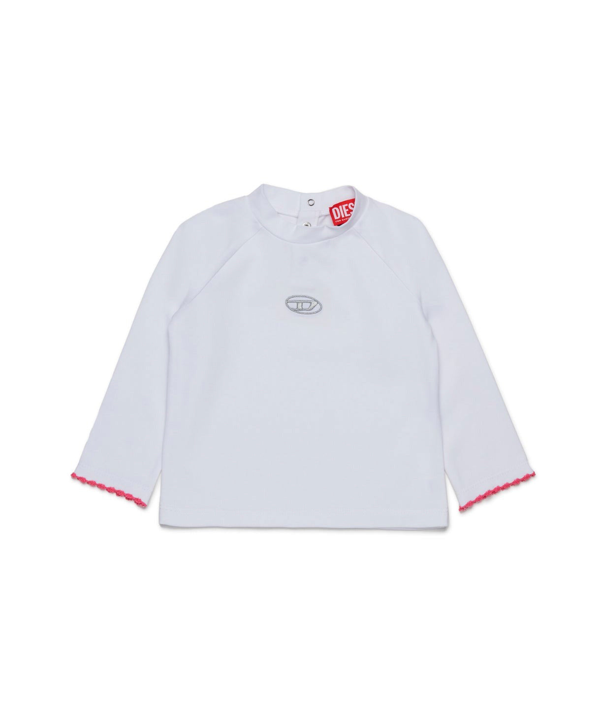 Diesel Kids T-shirt Bianca con Oval D per Neonate