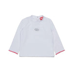 Diesel Kids T-shirt Bianca con Oval D per Neonate
