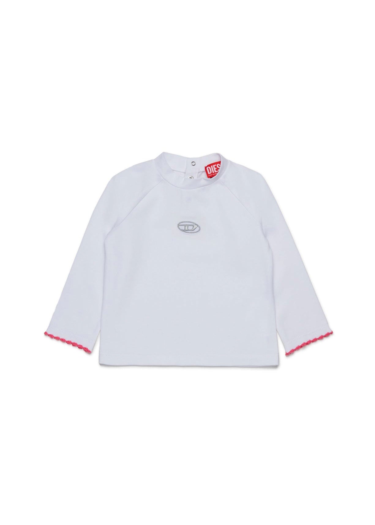 Diesel Kids T-shirt Bianca con Oval D per Neonate