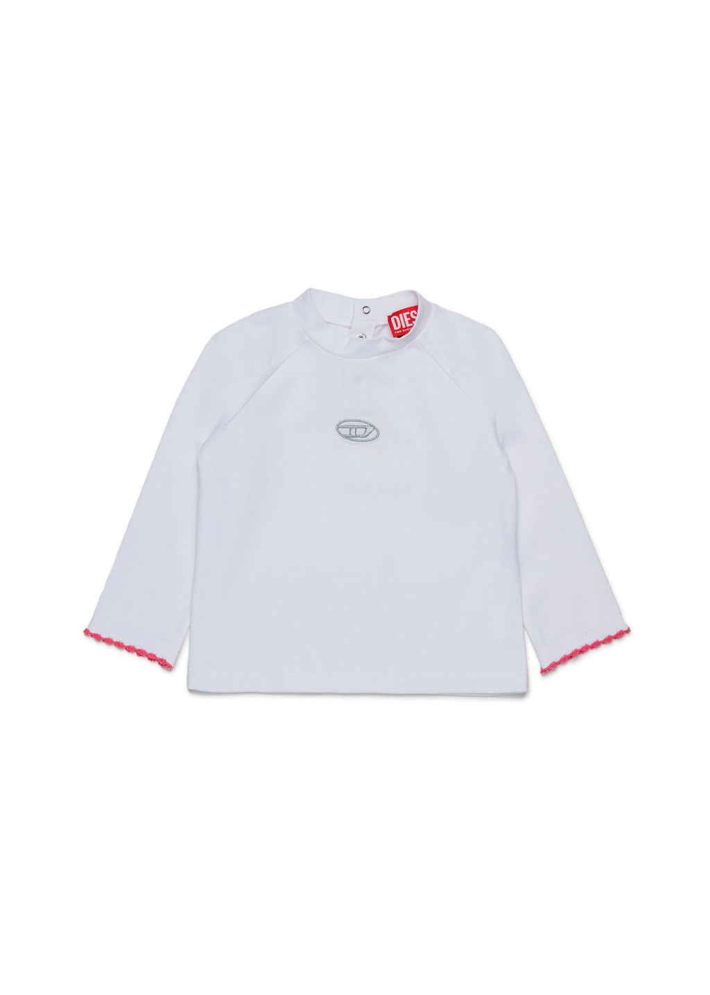 Diesel Kids T-shirt Bianca con Oval D per Neonate