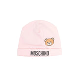 Moschino Kids Cappello Rosa con Logo Teddy Bear per Neonate
