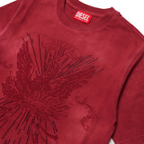 Diesel Kids T-Shirt Bordeaux con Stampa e Strass per Bambini